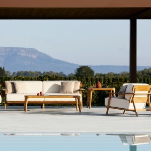 Mesa de centro Paralel de Point. Muebles de exterior jardín terraza.