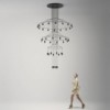 Lámpara de suspensión Wireflow Chandelier de Vibia. Iluminación interior.