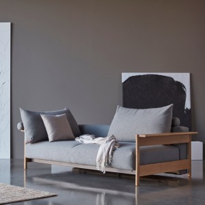 Sofá cama matrimonio Malloy wood de Innovation Living tapizado de alta calidad.