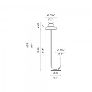 Lámpara pie Calypso Guadaloupe Contardi con diseño moderno, retro y elegante.