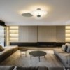 Lámpara techo flat triple de Vibia. Diseño moderno de iluminación para interior.