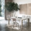 Mesa Cruz Extensible Cristal de Bontempi. Muebles modernos italianos. Mesas extensible para comedor.