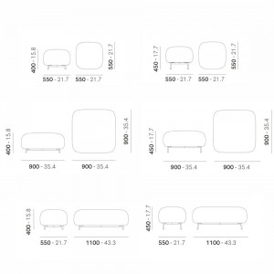 Pouf Buddy de Pedrali. Poufs tapizados de diseño. Poufs modernos para salón.