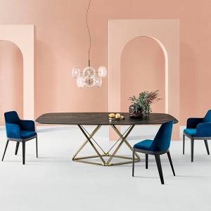 Mesa Delta Rectangular Mármol de Bontempi.  Mesas fijas modernas de diseño italiano.