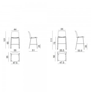 Taburete Mixu Acero Arper. Taburetes modernos de diseño ideal para contrac.