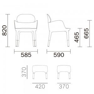 Sillón Ester 690 de Pedrali. Sillones modernos para hogar y contract.