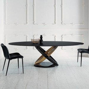 Mesa Fusion Ovalada de Bontempi. Mesas ovaladas modernas de diseño italiano.