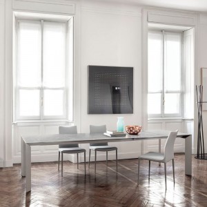 Mesa Genio Extensible Cerámica o Mármol de Bontempi. Mesas modernas de diseño.
