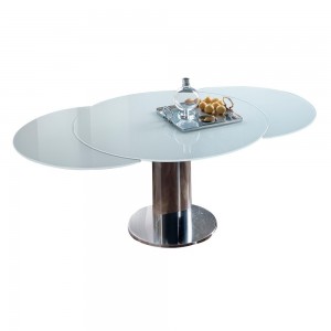 Mesa Giro Extensible base columna de Bontempi. Mesas modernas de diseño italiano.