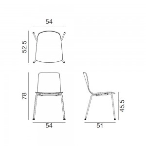 Silla Aava tapizada patas Arper. Sillas modernas de diseño para hogar.