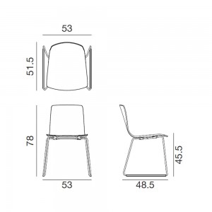 Silla Aava tapizada patín Arper. Sillas modernas de diseño para contract.