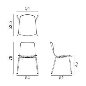 Silla Aava polipropileno patas Arper. Diseño moderno para interiores.