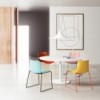 Silla Catifa 46 polipropileno patín Arper. Silla moderna para contract.