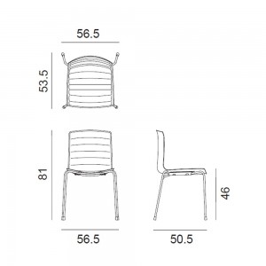 Silla Catifa 46 tapizada patas Arper. Diseño moderno para contract.