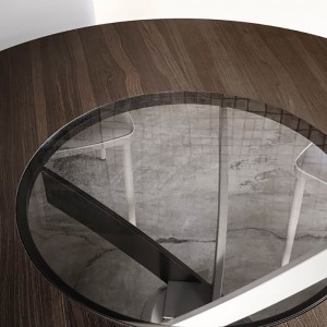 Mesa Imperial Ring de Bontempi. Mesa con sobre giratorio de diseño italiano.