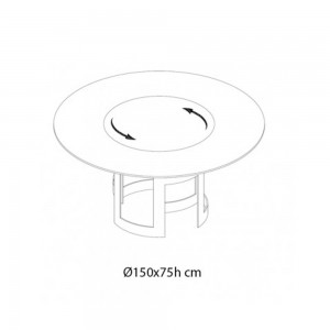 Mesa Imperial Ring de Bontempi. Mesa con sobre giratorio de diseño italiano.