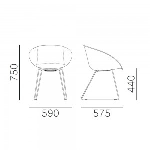 Sillón Gliss 930 de Pedrali. Sillas de diseño moderno. Sillones de cuero.