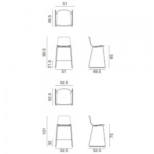 Taburete Aava Acero de Arper. Taburetes modernos de diseño para contract.