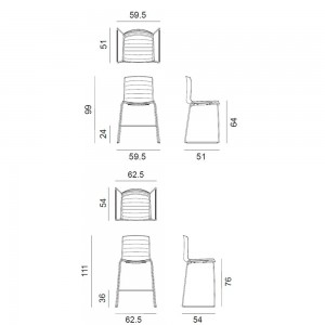 Taburete Catifa 46 tapizado patín Arper. Diseño moderno para contract.