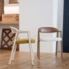 Sillón Héra 2865 de Pedrali. Sillas de diseño de madera con asiento tapizado.