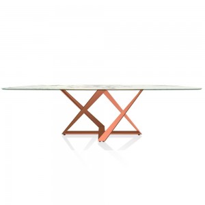 Mesa Millennium Cantos Redondeados de Bontempi. Mesas de comedor de diseño.