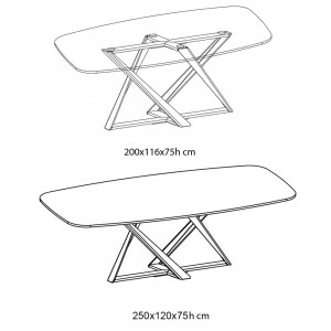 Mesa Millennium Cantos Redondeados de Bontempi. Mesas de comedor de diseño.