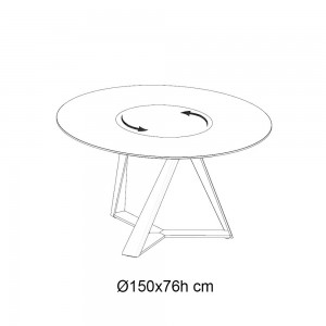 Mesa Millennium Ring de Bontempi. Mesa con sobre giratorio de diseño italiano.