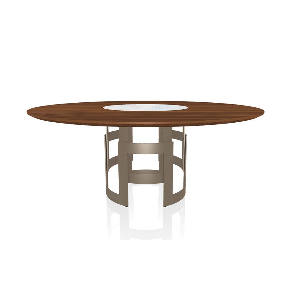 Mesa Imperial Ring de Bontempi. Mesa con sobre giratorio de diseño italiano.