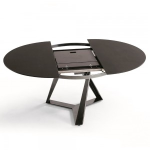 Mesa Millennium redonda extensible de Bontempi. Muebles modernos italianos.