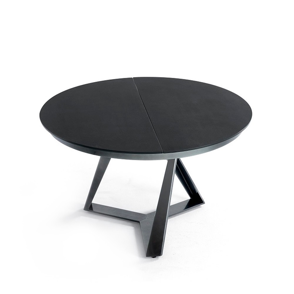 Mesa Millennium redonda extensible de Bontempi. Muebles modernos italianos.