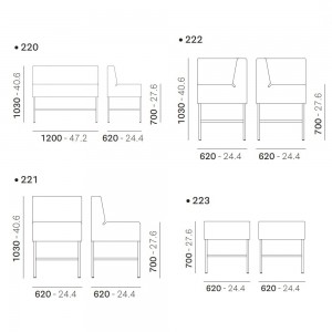 Sofá modular Host Alto de Pedrali. Sofá modular tapizado de diseño moderno.
