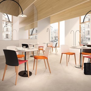Silla Mixu polipropileno madera Arper. Sillas tapizadas de diseño.