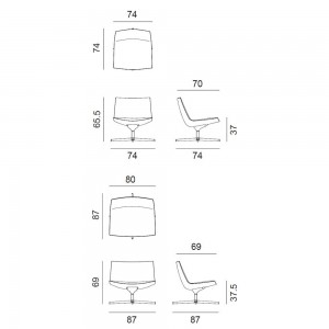Butaca Catifa 60 Lounge tapizada giratoria Arper ideal para contract.