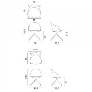 Silla Cila giratoria Arper. Diseño moderno ideal para interiores.