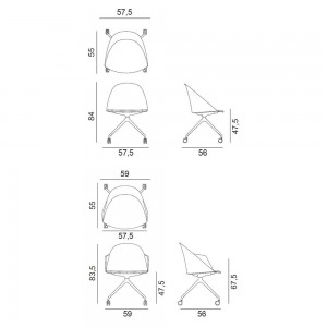 Silla Cila ruedas Arper. Diseño tapizado ideal para interiores.