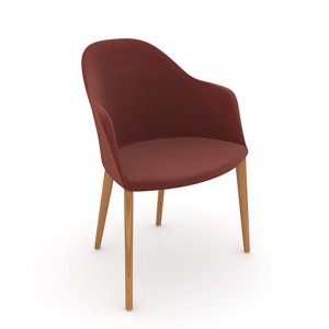 Silla Cila tapizada madera Arper . Diseño moderno para interiores.
