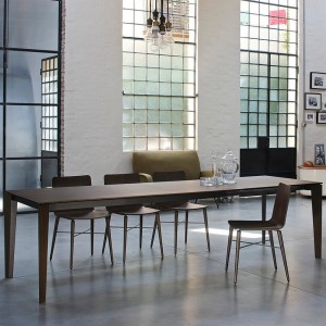 Mesa Senso Extensible Cristal/Madera de Bontempi. Muebles modernos de diseño italianos.
