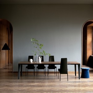 Mesa Senso Extensible Cristal/Madera de Bontempi. Muebles modernos de diseño italianos.