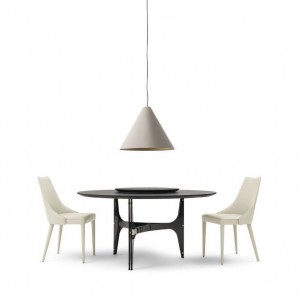 Mesa Universe Redonda Madera o Mármol de Bontempi.  Mesas de comedor modernas de diseño italiano.