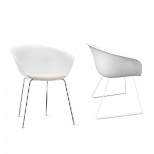 Silla Duna 02 polipropileno patín Arper. Diseño moderno de sillas de comedor.