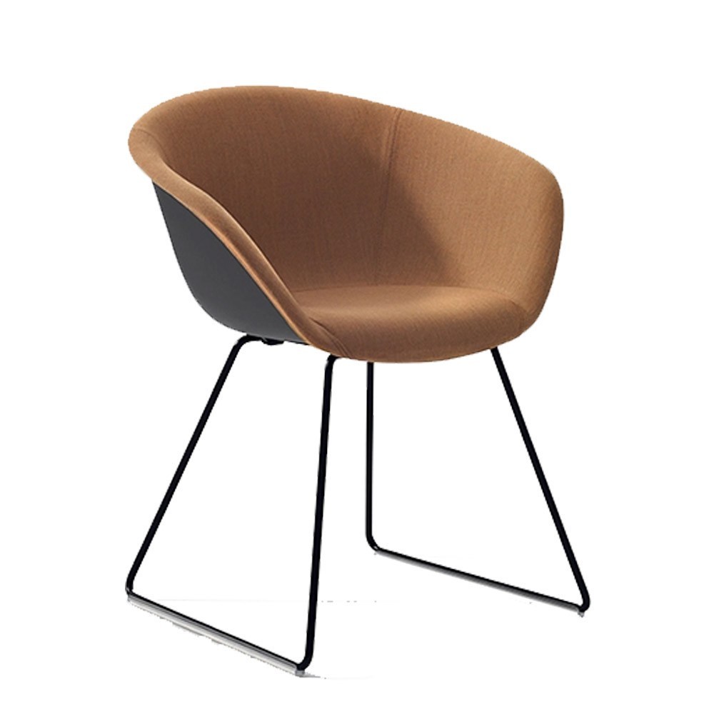 Silla Duna 02 tapizado polipropileno patín Arper. Sillas de diseño.