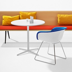 Silla Duna 02 tapizado polipropileno patín Arper. Sillas de diseño.