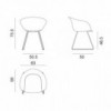 Silla Duna 02 tapizado polipropileno patín Arper. Sillas de diseño.