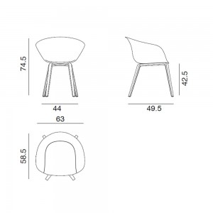 Silla Duna 02 polipropileno madera Arper. Mobiliario de diseño para contract.