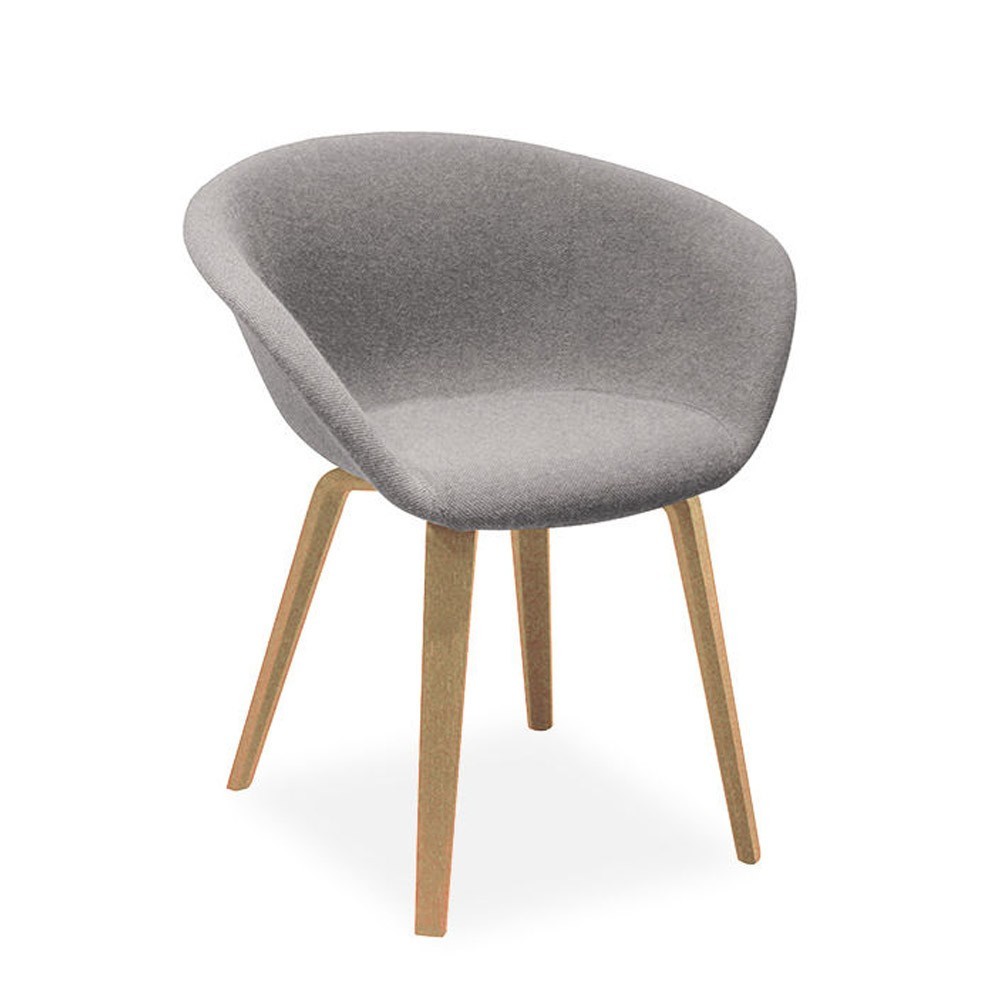 Silla Duna 02 tapizado madera Arper. Mobiliario de diseño para contract.
