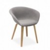 Silla Duna 02 tapizado madera Arper. Mobiliario de diseño para contract.