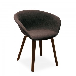 Silla Duna 02 tapizado madera Arper. Mobiliario de diseño para contract.