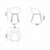 Silla Duna 02 tapizado madera Arper. Mobiliario de diseño para contract.