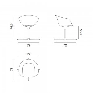 Silla Duna 02 central giratoria Arper. Sillas de diseño para interiores.