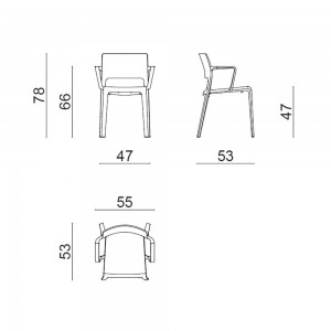 Silla Juno polipropileno brazos Arper. Sillas para exteriores en polipropileno.